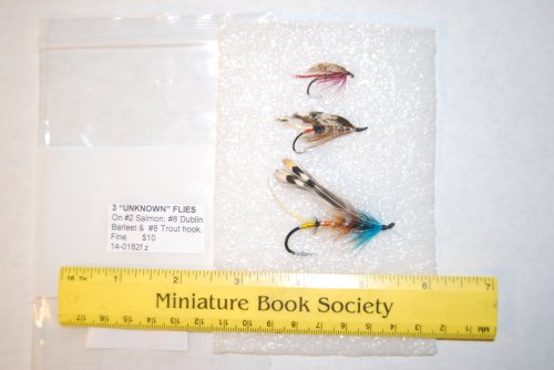 3 UNKNOWN FLIES: On #2 Salmon Hook, #6 Dublin Bartleet Hook, #8 Trout Hook.